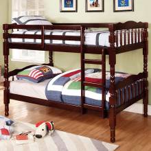 CATALINA Twin/Twin Bunk Bed in Dark Walnut Finish